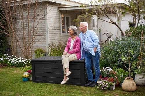 Keter Westwood Outdoor Storage Deck Box, 150 Gallon, Dark Grey - Image 3