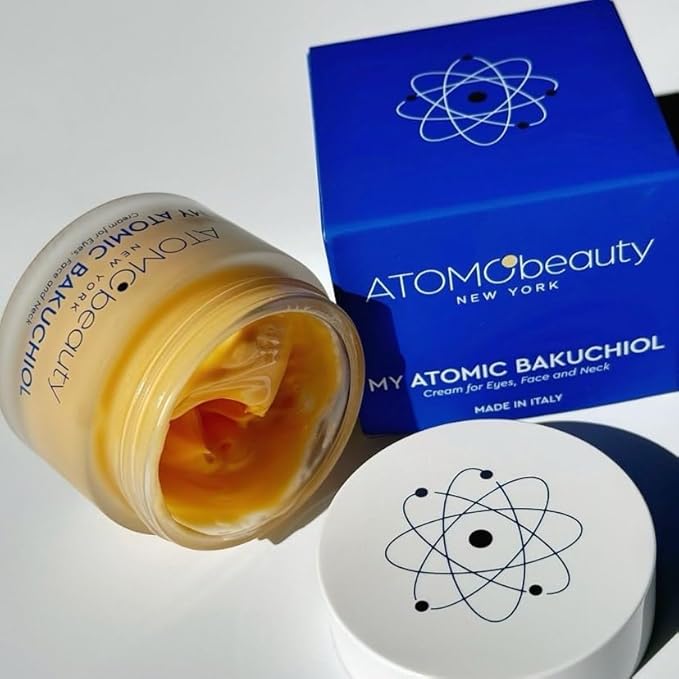 MY ATOMIC BAKUCHIOL Cream for Eyes, Face and Neck – Bakuchiol + Purified Quinoa Seed Polysaccharides | Anti-Aging, Lifting & Brightening | Retinol Alternative | Vegan & Dermatologically Tested – 45ml