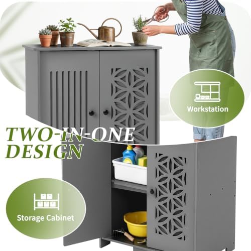 Outdoor Storage Cabinet, PVC Patio Storage Cabinet - Image 2