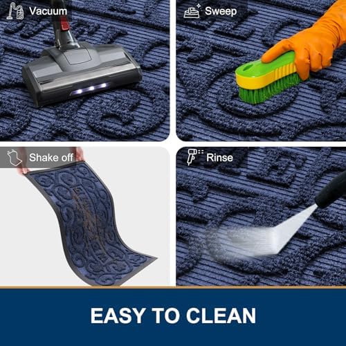 Smiry Front Door Mat Outside Entrance, Low Profile Rubber Doormat - Image 5