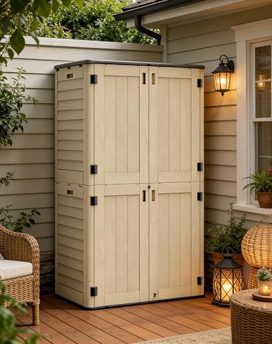 Outdoor Storage Shed Waterproof, 61 Cu.Ft Tall Vertical Resin Sheds - Image 5