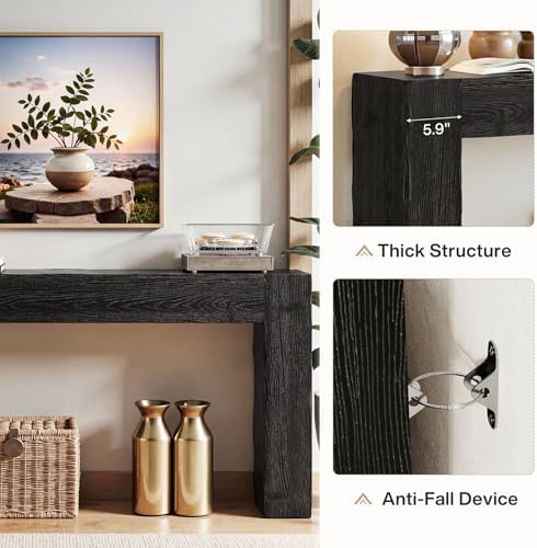 Tribesigns 63-Inch Solid Wood Console Sofa Table, Farmhouse Long Entryway Table - Image 4