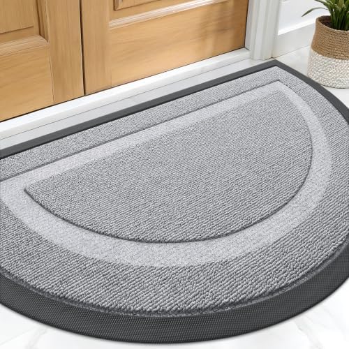 OLANLY Half Circle Front Door Mat Outside 59x34 All-Season Rubber Doormat by OLANLY
