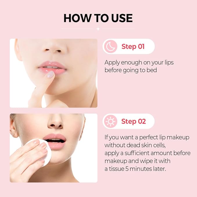 Klavuu Nourishing Care Lip Sleeping Pack - Lip Mask for Exfoliating & Nourishing Lip Treatment Balm for Dry Lips - Natural Moisturizing Lip Oil with - Lip Balm to Repair & Protect Lips 0.7oz (Vanila)