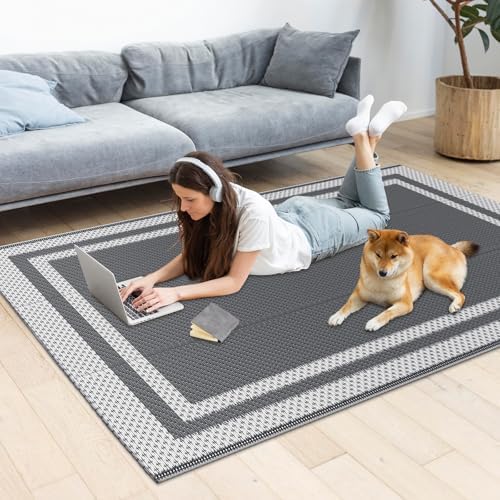 HappyTrends Outdoor Rug Portable Plastic Straw Camping Rugs by HappyTrends