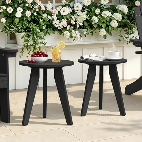 HDPS Outdoor Side Table Set of 2, Round End Table - Image 2