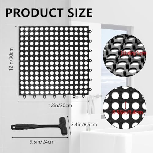15 Pack Garage Floor Tiles, 12x12 Inch Interlocking Drainage Tiles - Image 3