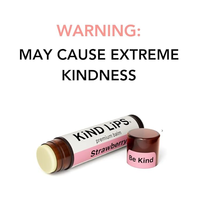 Kind Lips Lip Balm - Nourishing & Moisturizing Lip Care for Dry Lips with Shea Butter, Beeswax & Vitamin E | Strawberry Flavor | 0.15 Oz (Single Tube)