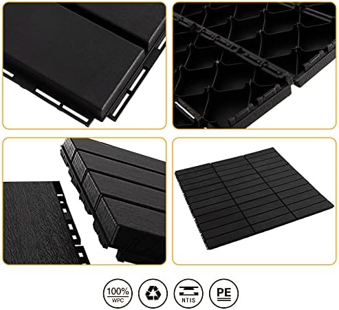 ASTEROUTDOOR Interlocking Deck Tiles Plastic Waterproof Outdoor Flooring 12" x - Image 5