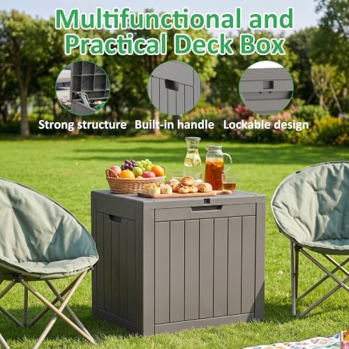 40 Gallon Lockable Outdoor Deck Box, Waterproof Weatherproof Resin Storage - Image 4