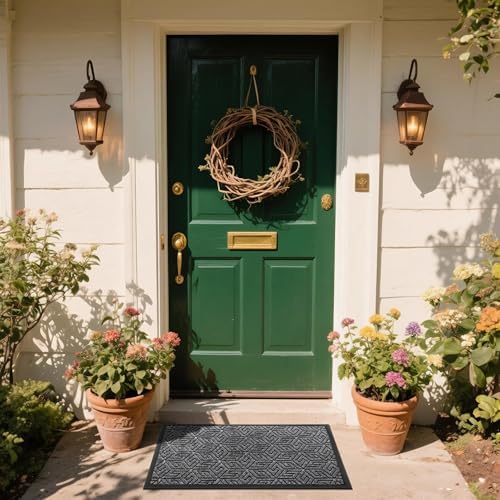 Yimobra Front Door Mat for Outside Entrance, Mix Grey - Image 3