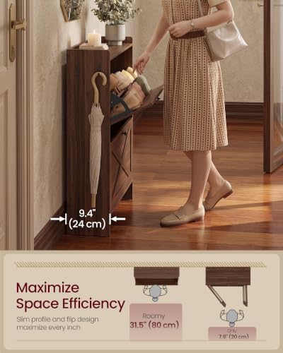 VASAGLE Narrow Shoe Storage Cabinet Organizer - Image 4
