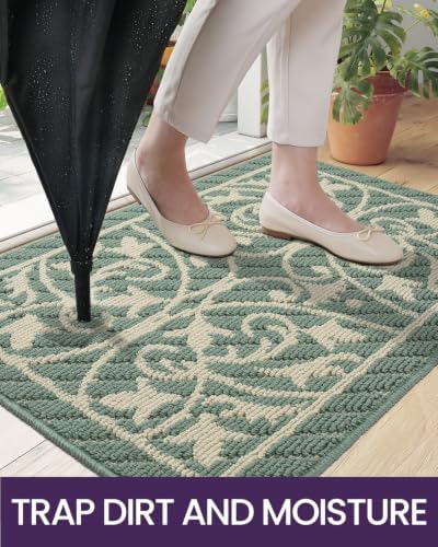 DEXI Front Door Mat Indoor Entryway 32x48 Inside Entrance Doormat Green - Image 5