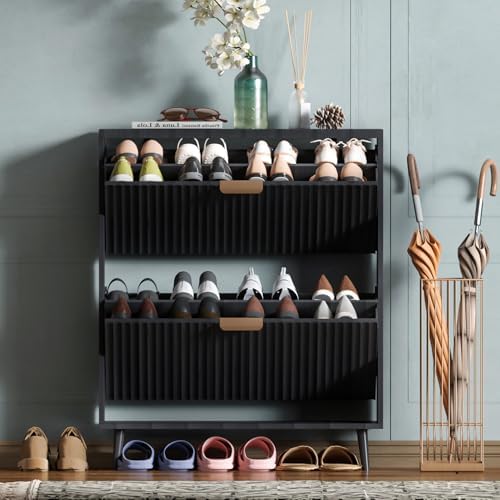 Shoe Cabinet Storage, Modern Freestanding Organizer by QIVOMIX