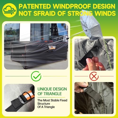 Enzeno Patio Furniture Cover Outdoor Waterproof 118"L x 118"W x 35"H - Image 5