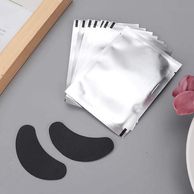 Under Eye Pads, 50 Pairs Eye Gel Pads, Eyelash Extension Pads for Eyelash Extensions Eye Mask Beauty Tool, Black