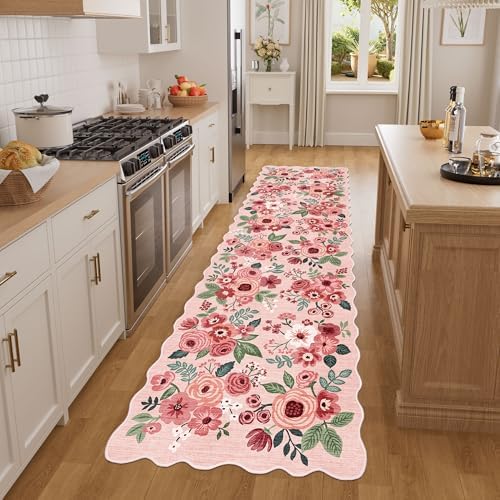 DUKINO 2x7 Runner Rug for Hallway, Floral Washable Rug for Kitchen - Image 3