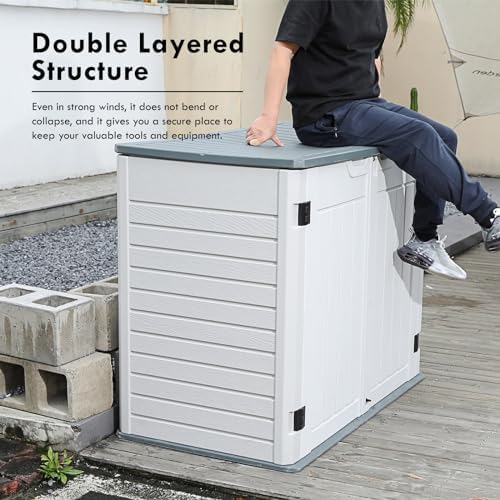 35 Cu.ft Outdoor Storage Shed, Large Resin Storage Box, Waterproof & Lockable - Image 4