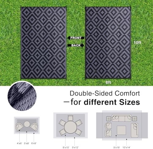 OLANLY Outdoor Rug 8x10 ft Waterproof Reversible Mat - Image 2