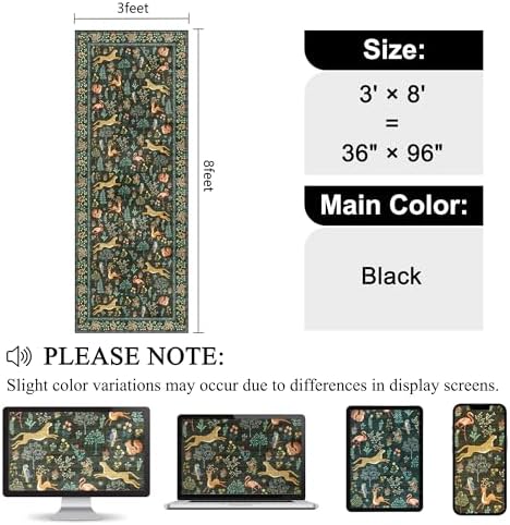 DUKINO 3x8 Runner Rug, Animal Washable Runner Rug - Image 2