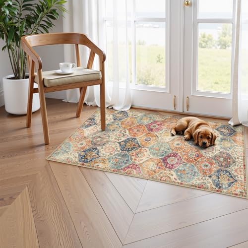 Lahome Moroccan Kitchen Rugs Non Slip Washable, 2x4 Rugs - Image 4