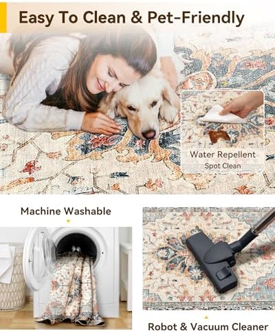 RELEANY Washable Area Rug, Square 6'x6' - Image 3