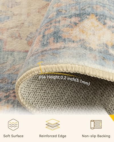 RELEANY Washable Area Rug, Round 5ft - Image 4