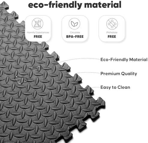 24 Pack 96 sqft Home Gym Mat, Puzzle Exercise Mat, EVA Interlocking Foam Floor - Image 4
