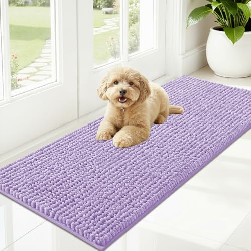 OLANLY Dog Door Mat for Muddy Paws 47x20, Extra Absorbent Chenille Mud Mat by OLANLY