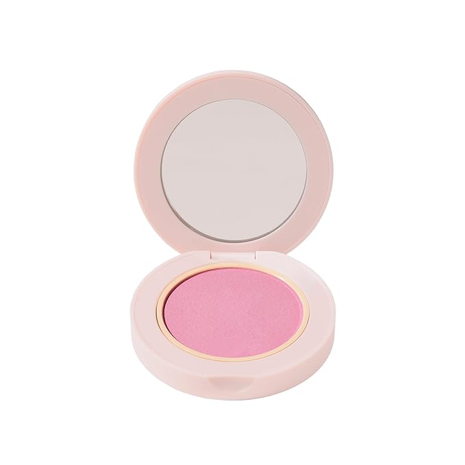 Wander Beauty Hydrating Powder Blush - Lightweight, Pink Blush Makeup with a Blurring, Satin Finish - Buildable Formula with Hyaluronic Acid, Squalane & Aloe Leaf Extract - Priority Pink - 0.18 oz