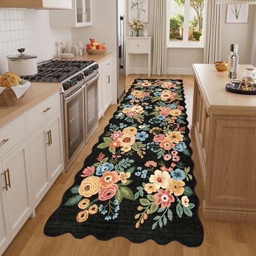 DUKINO 3x8 Kitchen Runner Rug, Soft Floral Washable Rug - Image 5