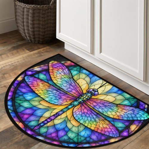 Dragonfly Half Round Door Mat Outdoor Doormat Bedroom Entrance Rug A21 - Image 7