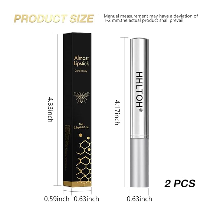 2PCS Honey Tinted Lips Balm Lipstick – Sheer Hydrating Lip Balm for Women All Skin Tones – Moisturizing Nourishing Lip Balm with Natural Black Cherry Tint – Bálsamo Labial Hidratante con Color