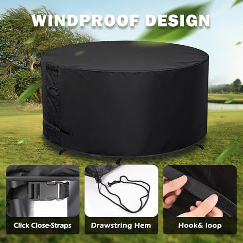 Round Patio Furniture Cover 84" Dia x 44" H Waterproof, Outdoor Round Table - Image 5