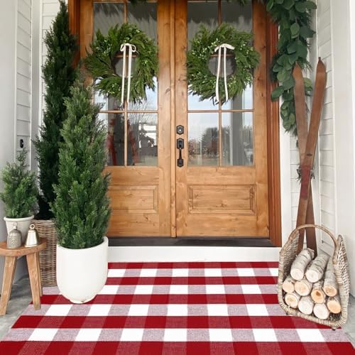 Buffalo Plaid Outdoor Rug, Layering Rug - Image 4