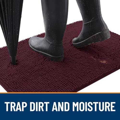 OLANLY Dog Door Mat for Muddy Paws 47x32, Super Absorbent Chenille Mud Mat - Image 2