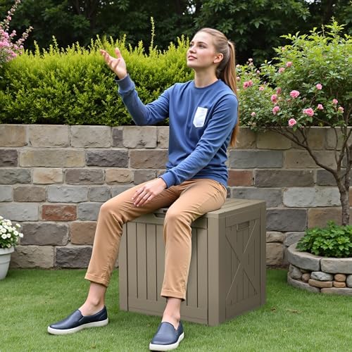 Devoko 40 Gallon Deck Box Lockable Outdoor Storage Box Waterproof - Image 6