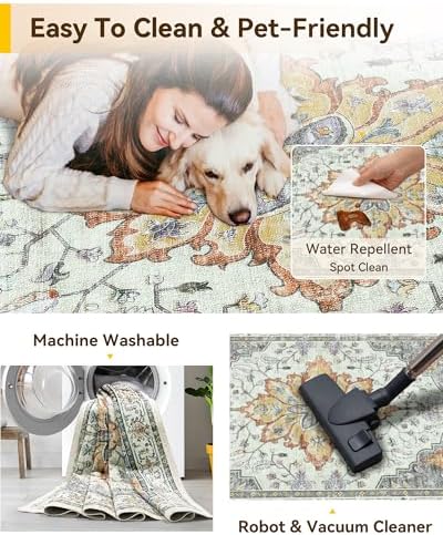 RELEANY Washable Area Rug, Runner 2'x6' - Image 6