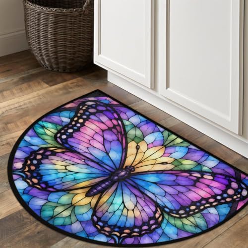 Butterfly Half Round Door Mat Outdoor Doormat Bedroom Entrance Rug A22 - Image 7