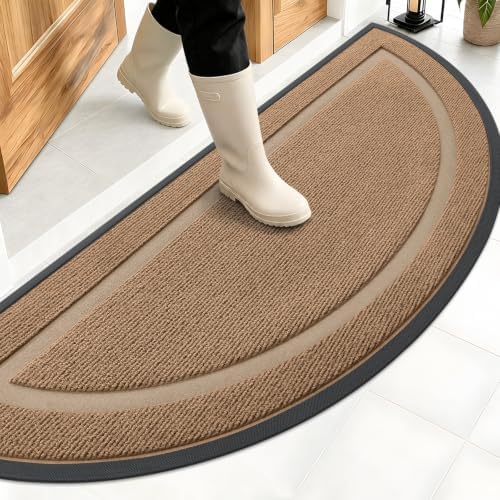OLANLY Half Circle Front Door Mat Outside 71x23 All-Season Rubber Doormat by OLANLY