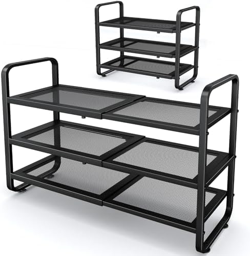 Expandable Metal Shoe Rack for Closet, Entryway & Garage by SNTD