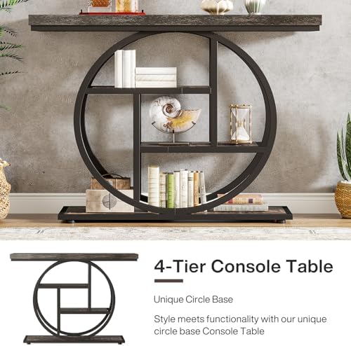 Tribesigns 41.3" Console Table, Industrial 4-Tier Sofa Table Entryway Table - Image 5