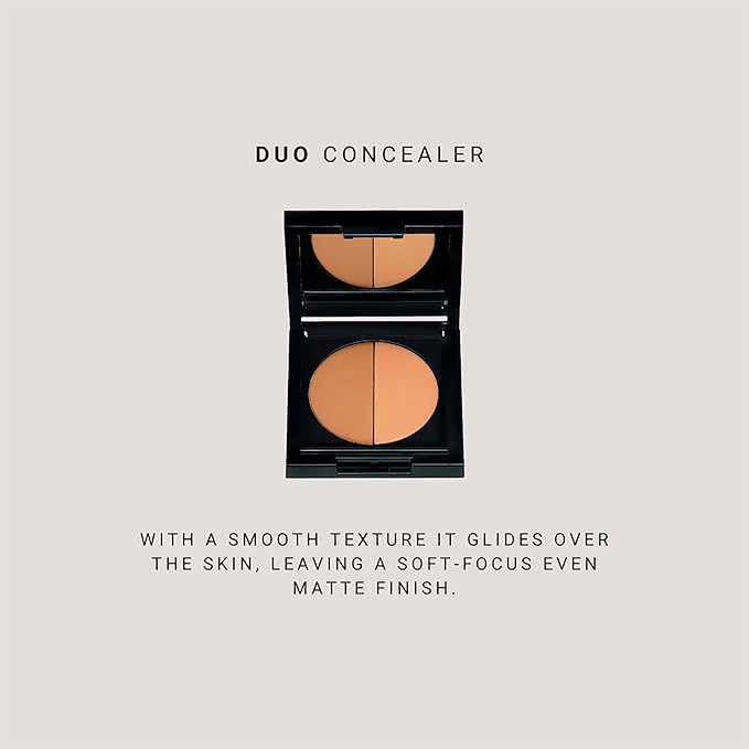 Duo Concealer - Double-Shade Compact Creamy Concealer - Smooth Texture Hides Imperfections - Even Matte Finish - Provides Full Coverage And Long Lasting Results - Manviol - 0.1 Oz