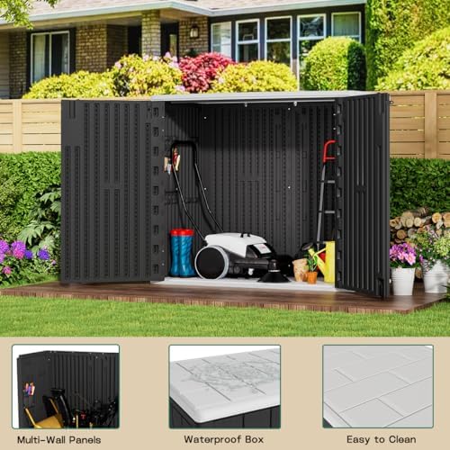 KINYING Outdoor Horizontal Storage Sheds, 37 Cu.ft Outdoor Storage Cabinet - Image 3