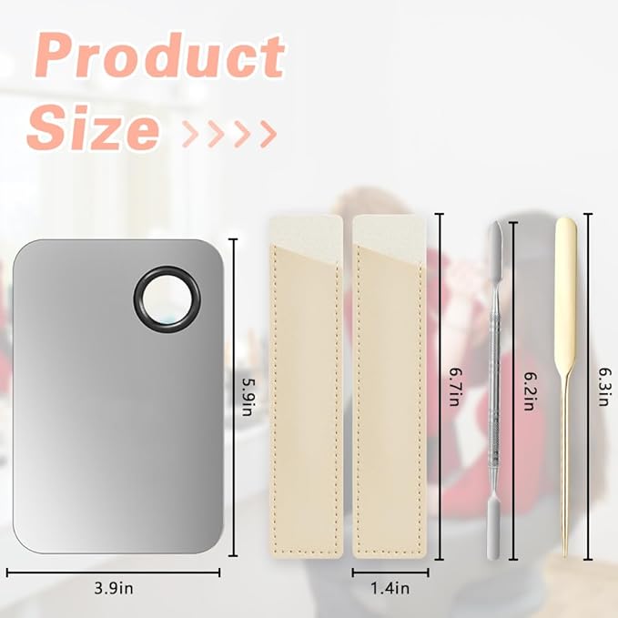 5PCS Makeup Mixing Palette, Stainless Steel Cosmetic Makeup Palette With Spatula Makeup Artist Tool, Professional Cosmetic Mixing Makeup Palette For Mixing Eye Shadow/Eyelash/Nail Art/Foundation