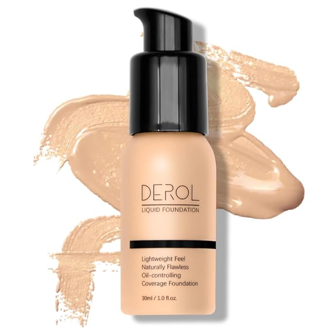 Foundation Full Coverage Liquid Foundation Cream - Lightweight Concealer - Suitable for All Skin Types (ivory white 02)