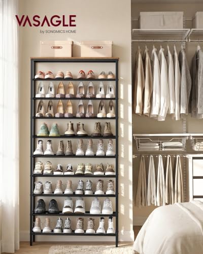 VASAGLE Shoe Rack with 9 Mesh Shelves and 1 Large Top - Image 2