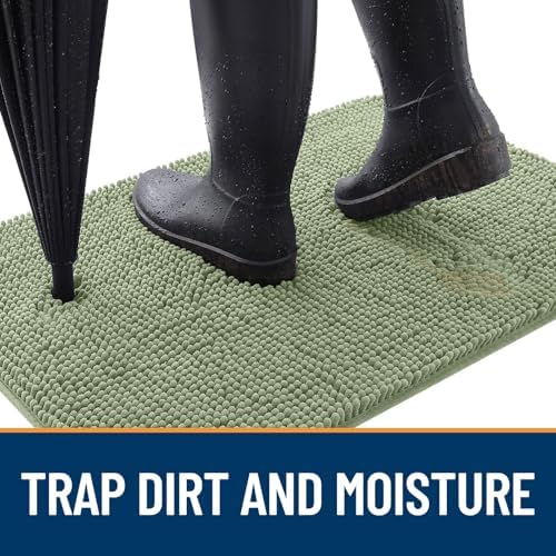 OLANLY Dog Door Mat for Muddy Paws 70x35, Super Absorbent Chenille Mud Mat - Image 2