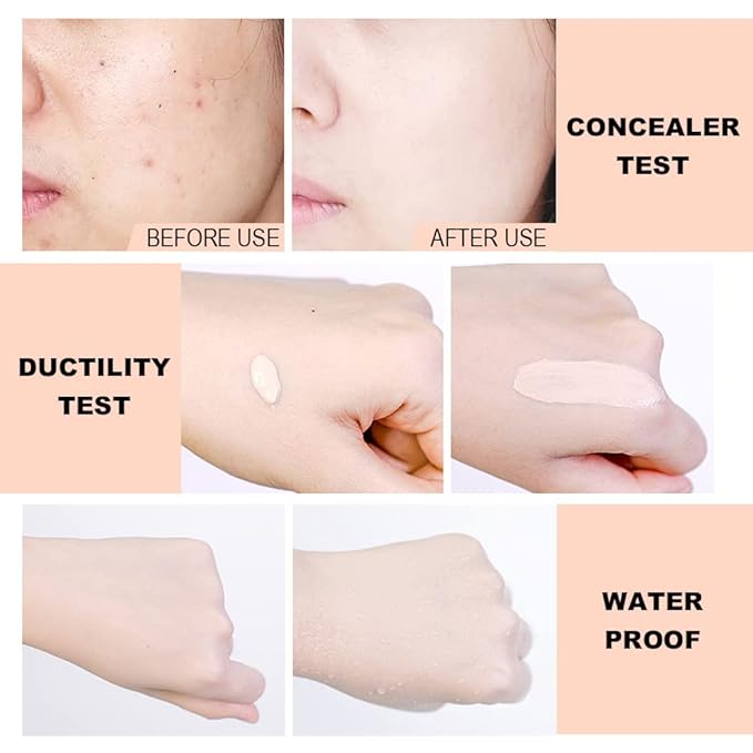 2 Pack Liquid Foundation Cream for Face Makeup,Durable Full Coverage Matte Concealer Make Up,Oil Control & Waterproof Base Primer -1+1 Fl.Oz-BEIGE 1#