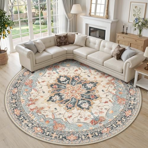 RELEANY Washable Area Rug, Round 10ft by RELEANY